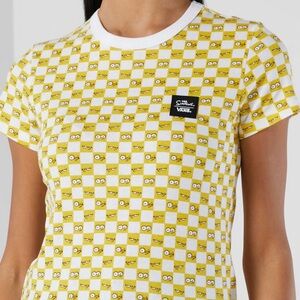 Vans The Simpsons Lisa women's short sleeves checkered t-shirt L 100% cotton